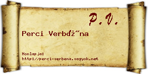 Perci Verbéna névjegykártya